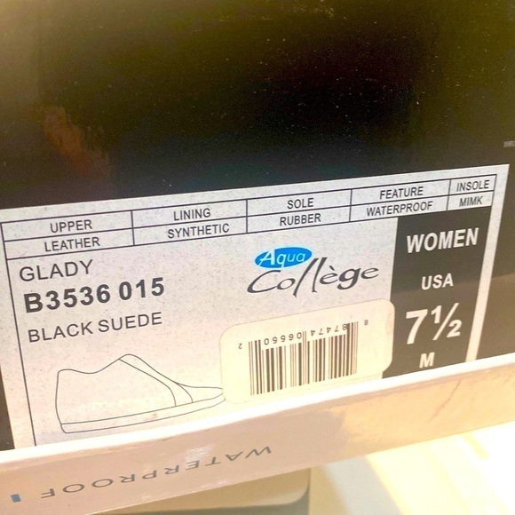 Aqua College black suede wedge athletic bootie/ sneakers.Waterproof.Size 7.5.NWT - Picture 10 of 11